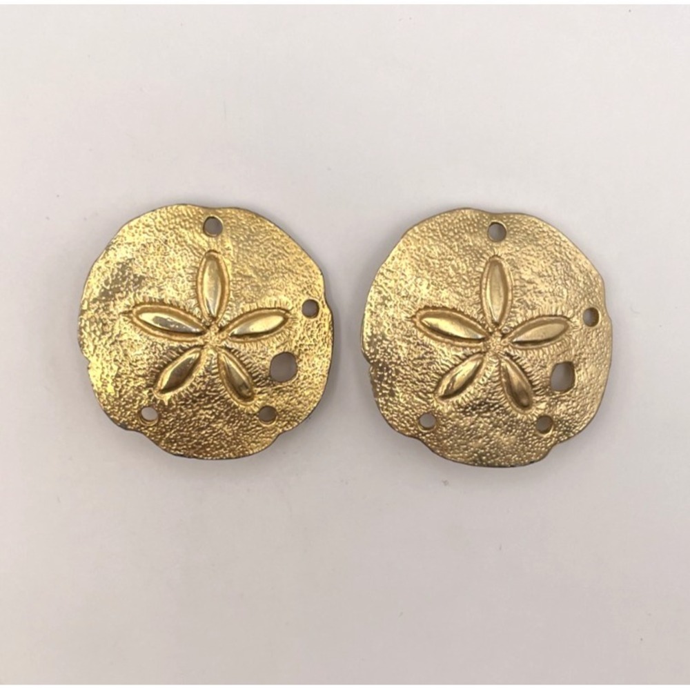 Vintage Sand Dollar Earrings Clip On Ellen Designs